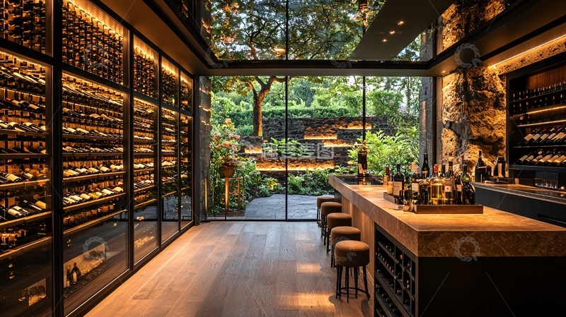 高清大图下载【趣麦麦图】奢华酒窖与花园景观