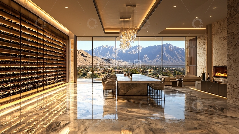 高清大图下载【趣麦麦图】豪华酒窖餐厅