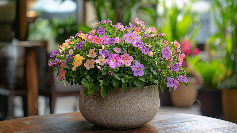 高清大图下载【趣麦麦图】彩色花卉盆栽