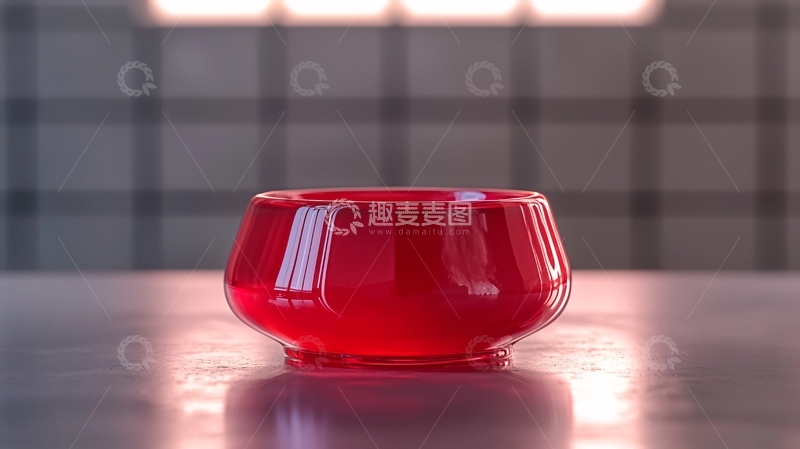 高清大图下载【趣麦麦图】红色玻璃碗