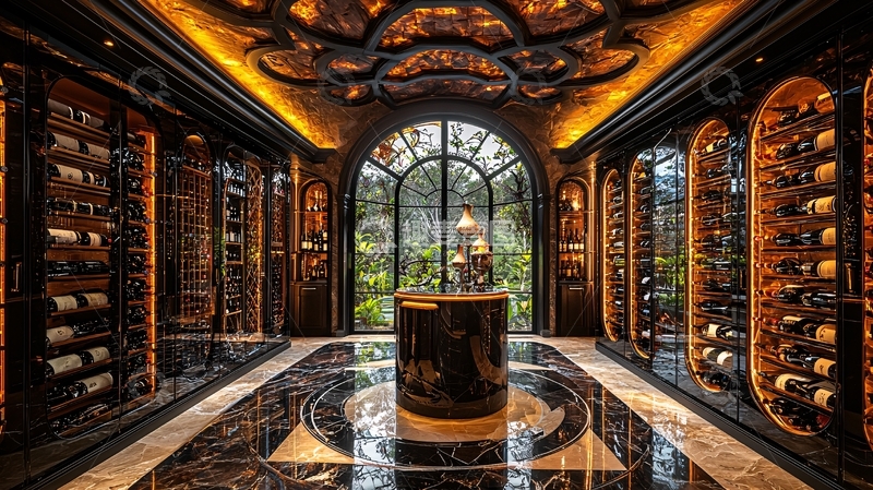 高清大图下载【趣麦麦图】奢华酒窖内部装饰
