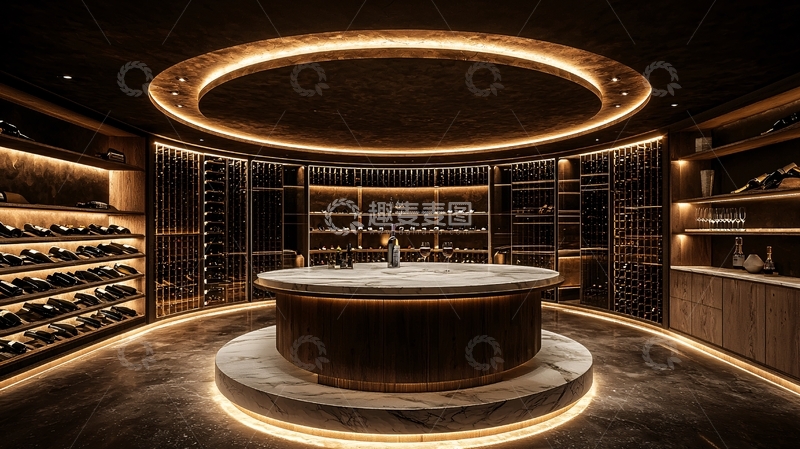高清大图下载【趣麦麦图】豪华圆形酒窖设计