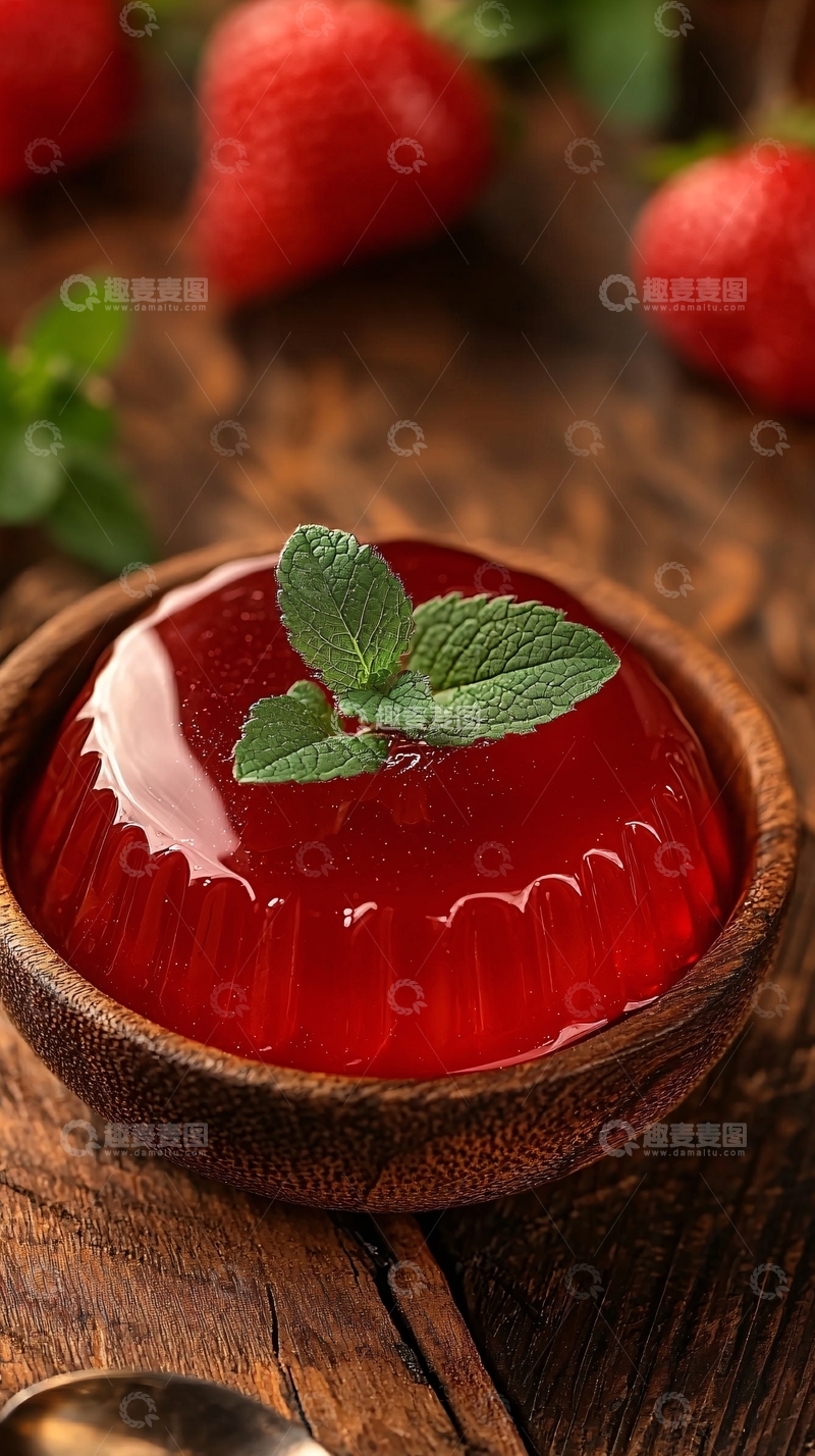 高清大图下载【趣麦麦图】草莓果冻