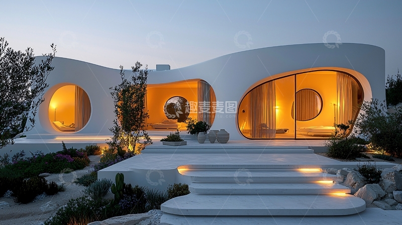 高清大图下载【趣麦麦图】未来主义白色建筑