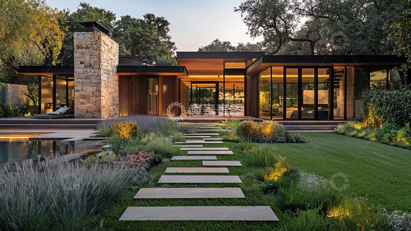 高清大图下载【趣麦麦图】现代别墅带花园