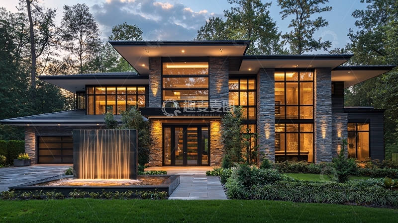 高清大图下载【趣麦麦图】现代风格豪宅外观