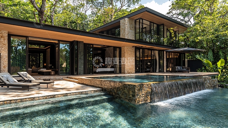 高清大图下载【趣麦麦图】豪华泳池别墅
