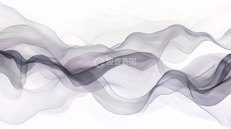 高清大图下载【趣麦麦图】水墨写意飘逸丝带