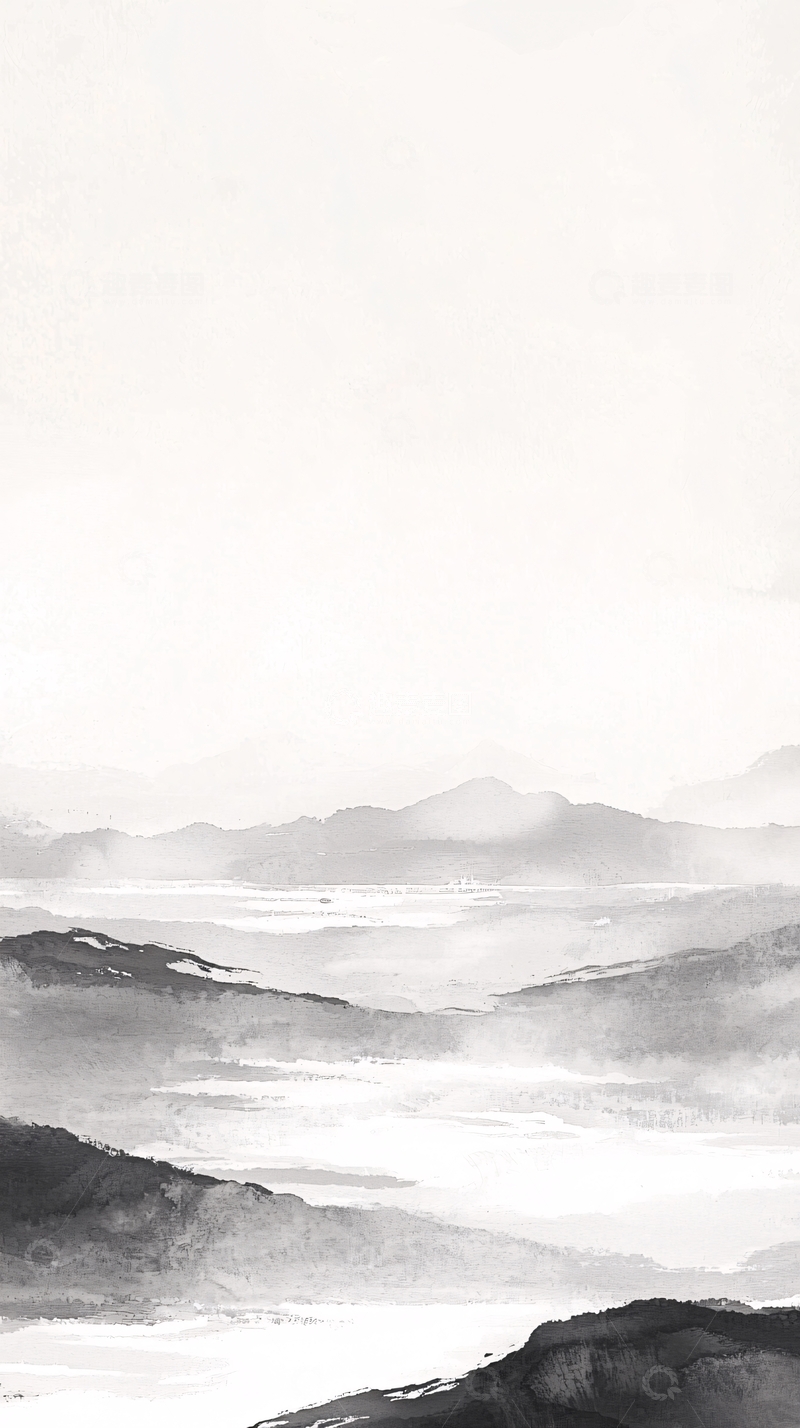 高清大图下载【趣麦麦图】水墨山水画444