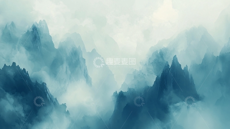 高清大图下载【趣麦麦图】水墨画山水