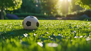 足球在绿茵场上