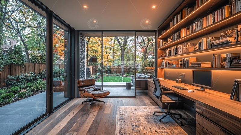 高清大图下载【趣麦麦图】明亮通透的书房