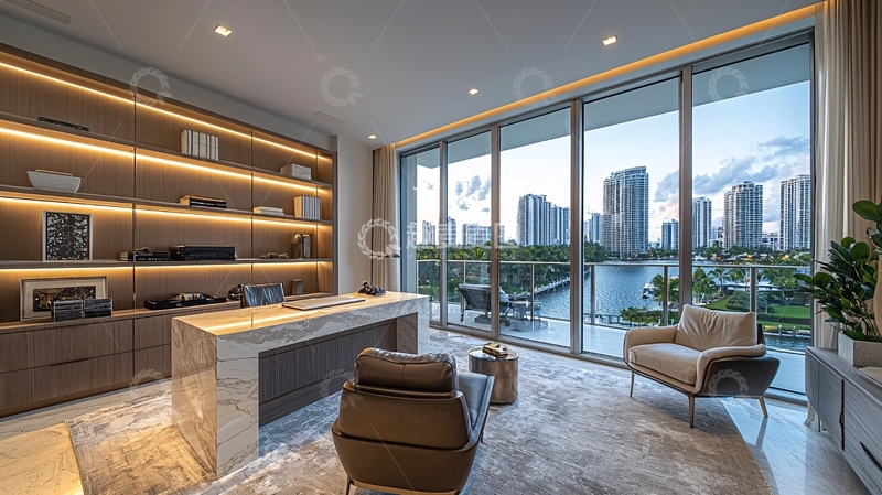 高清大图下载【趣麦麦图】现代简约高端住宅书房