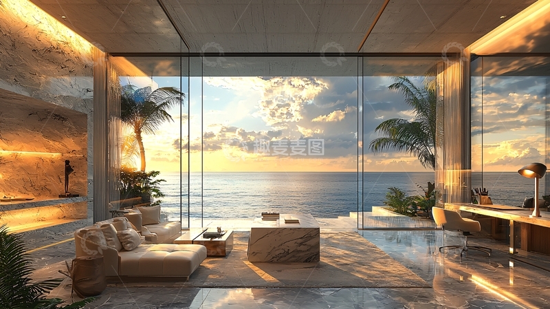 高清大图下载【趣麦麦图】海景房客厅