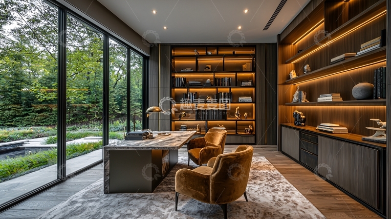 高清大图下载【趣麦麦图】现代简约书房