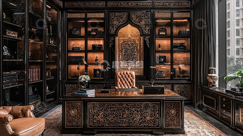 高清大图下载【趣麦麦图】奢华的书房