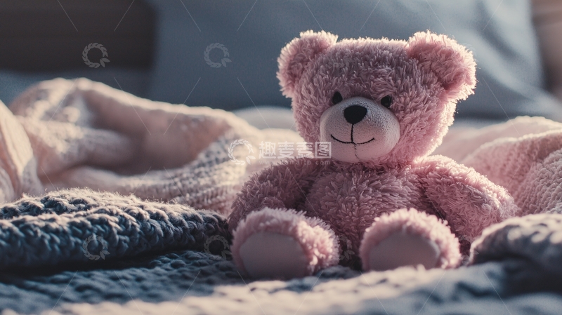 高清大图下载【趣麦麦图】粉色毛绒玩具熊