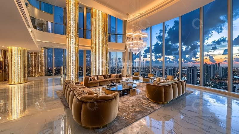 高清大图下载【趣麦麦图】超高层公寓豪宅客厅