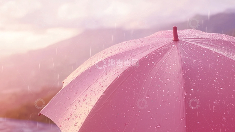 高清大图下载【趣麦麦图】粉色雨伞