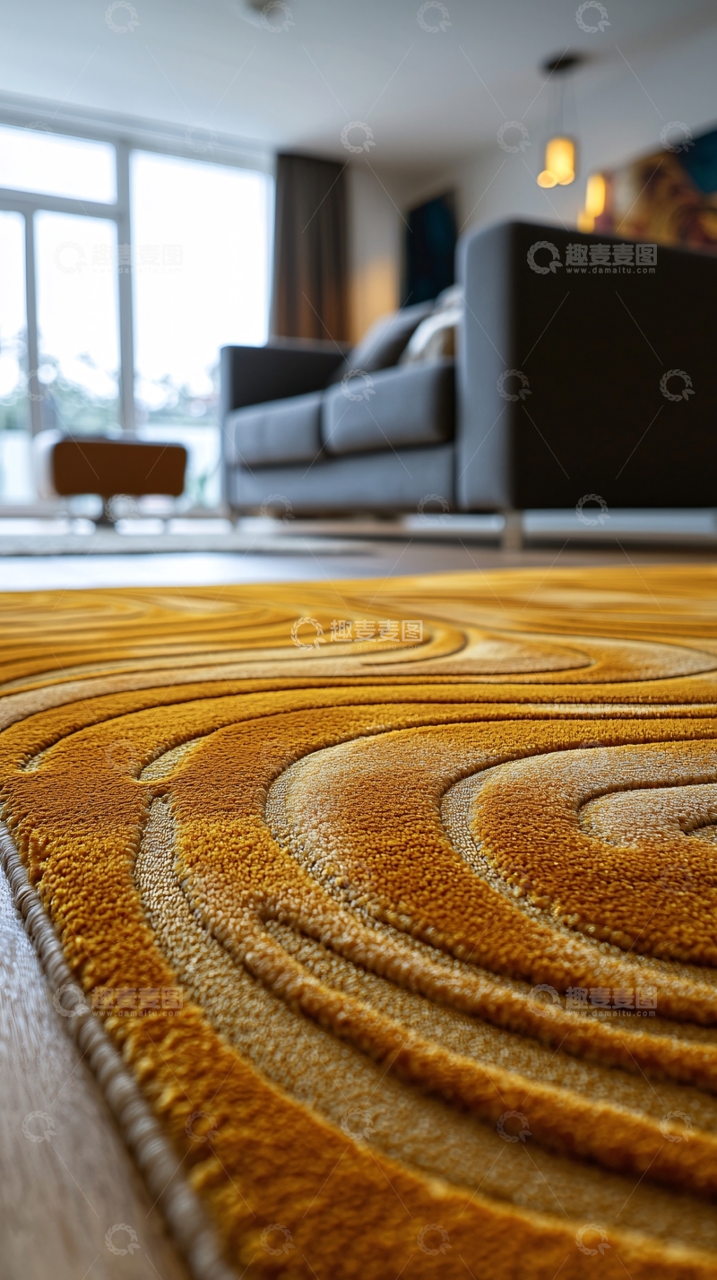 高清大图下载【趣麦麦图】-金色波浪地毯