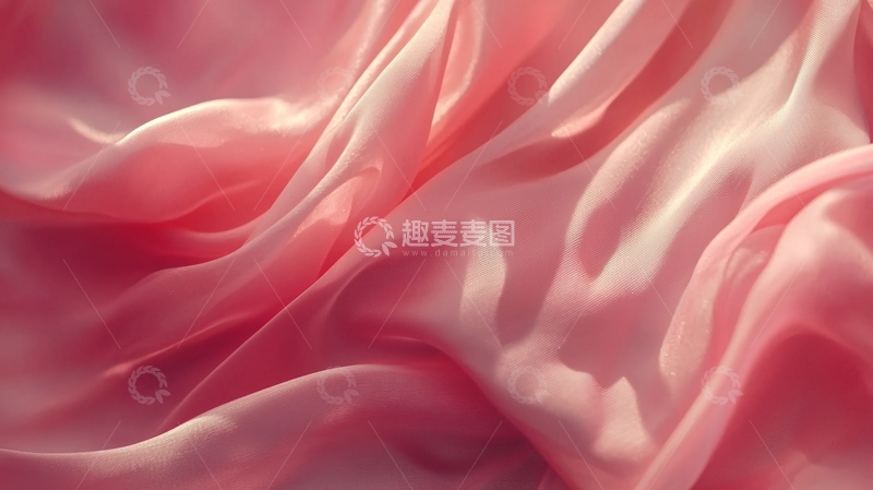 高清大图下载【趣麦麦图】粉色丝绸布料质感