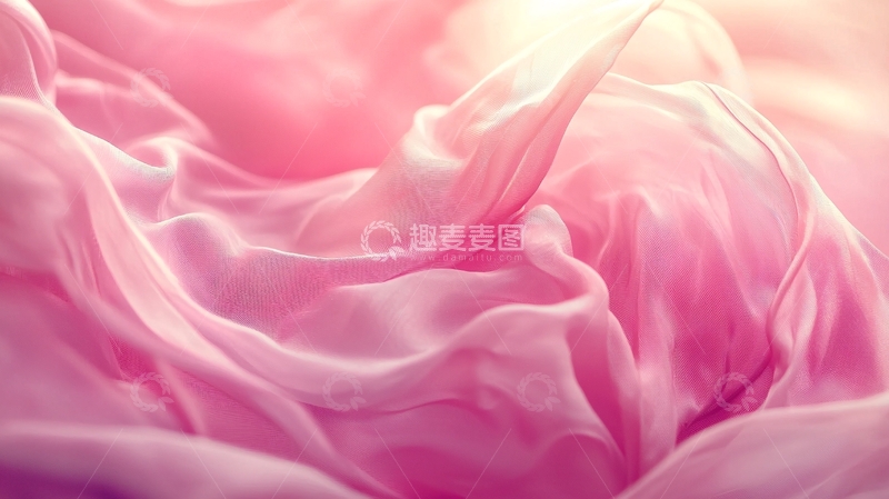 高清大图下载【趣麦麦图】粉色丝绸布料质感