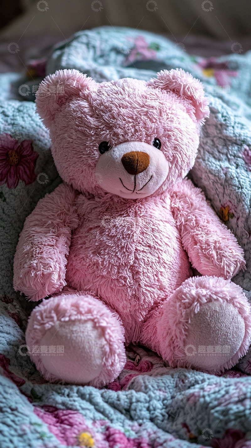 高清大图下载【趣麦麦图】粉色毛绒玩具熊