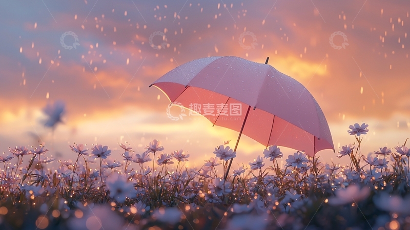 高清大图下载【趣麦麦图】粉色雨伞