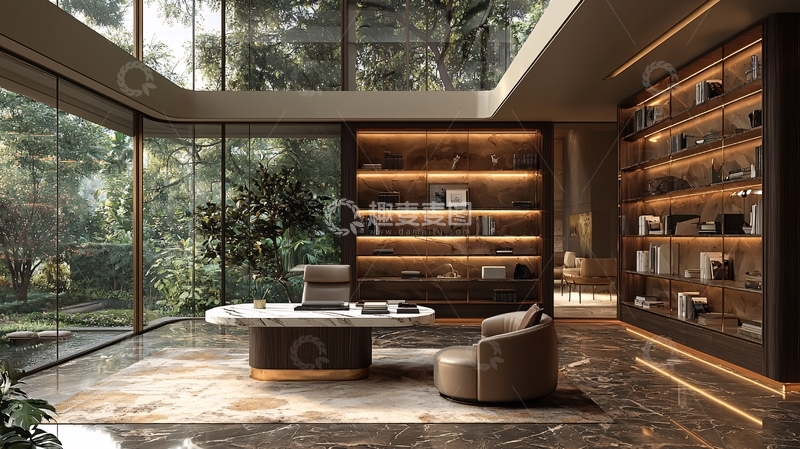 高清大图下载【趣麦麦图】奢华书房