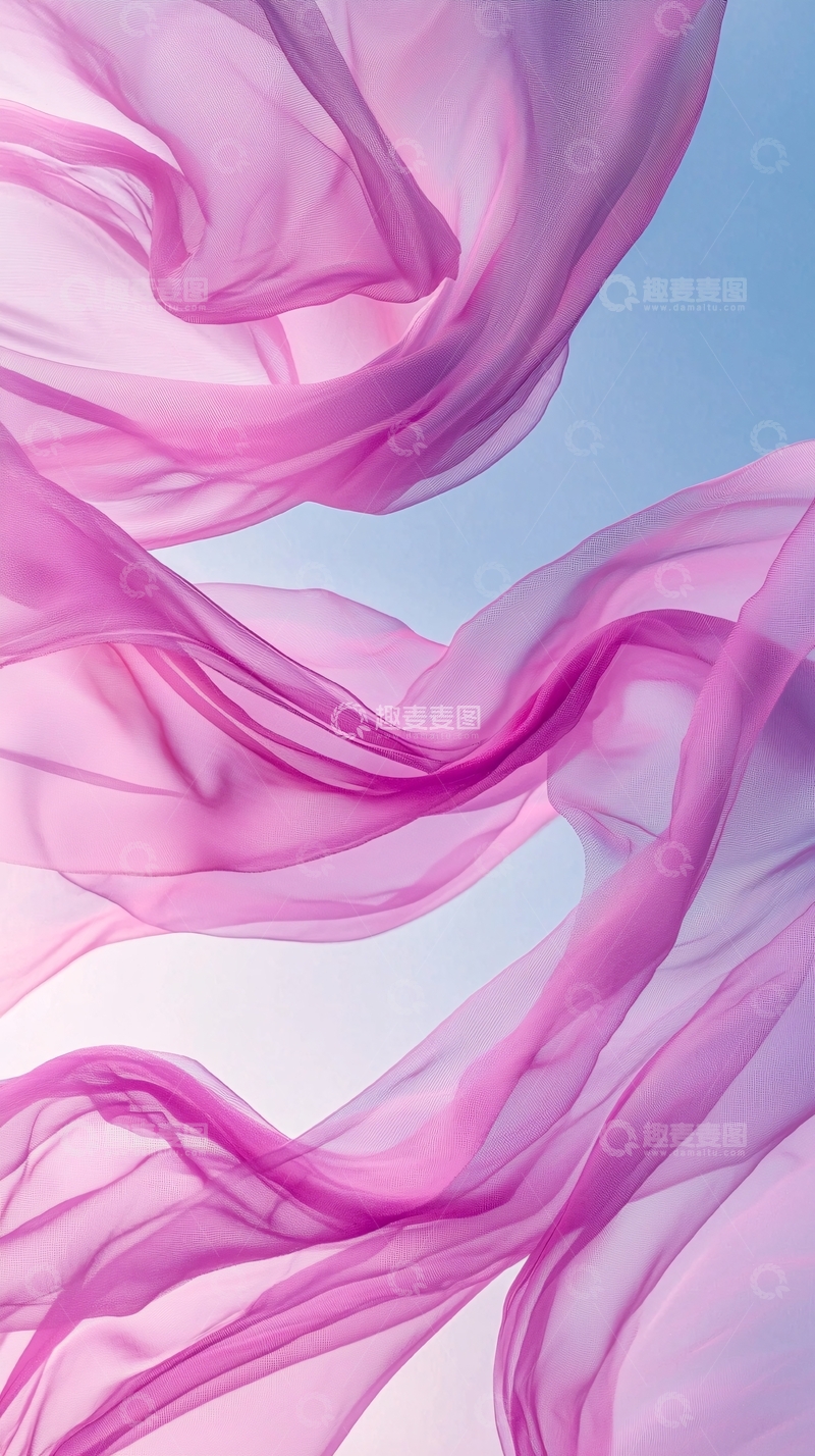 高清大图下载【趣麦麦图】粉色轻纱飘逸