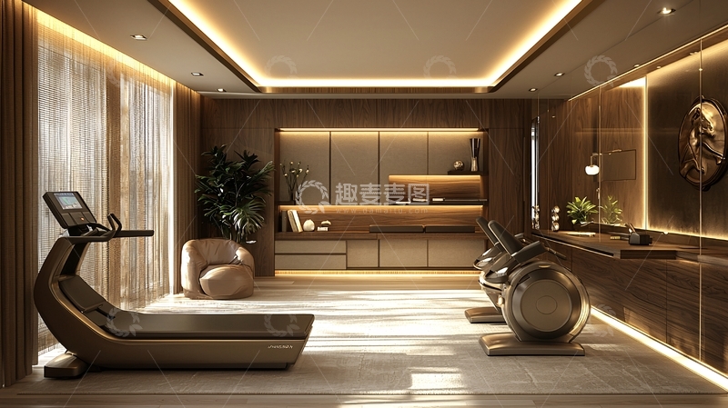 高清大图下载【趣麦麦图】豪华家庭健身房