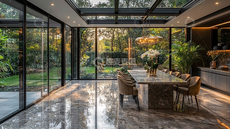 高清大图下载【趣麦麦图】明亮通透的阳光房餐厅