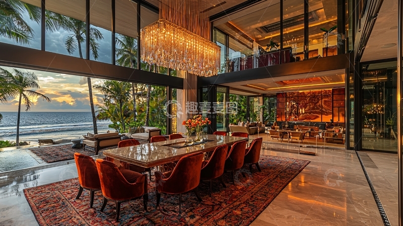 高清大图下载【趣麦麦图】海景豪宅客厅