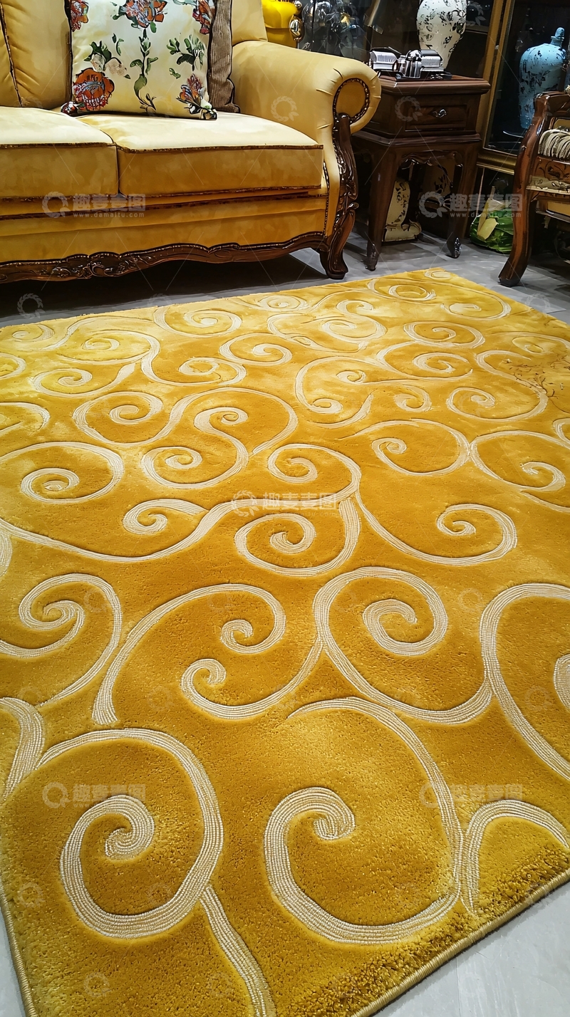 高清大图下载【趣麦麦图】金色卷曲地毯