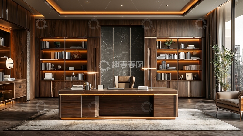 高清大图下载【趣麦麦图】高端大气现代简约书房