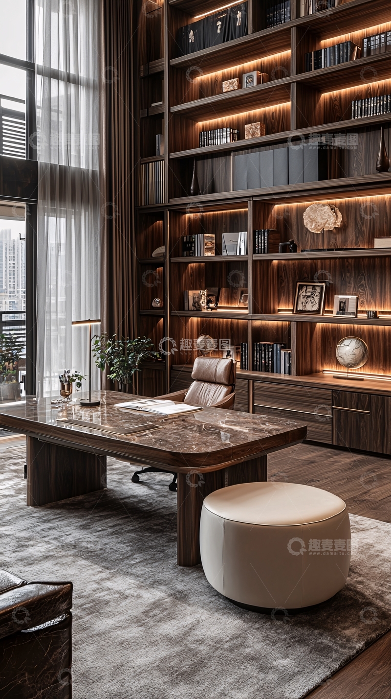 高清大图下载【趣麦麦图】高端大气书房设计
