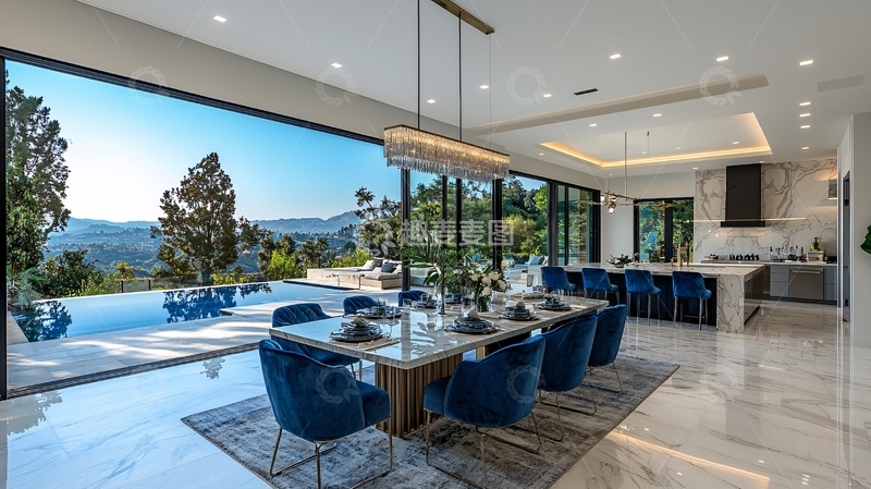 高清大图下载【趣麦麦图】现代简约别墅餐厅