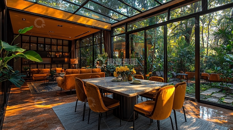 高清大图下载【趣麦麦图】阳光房餐厅