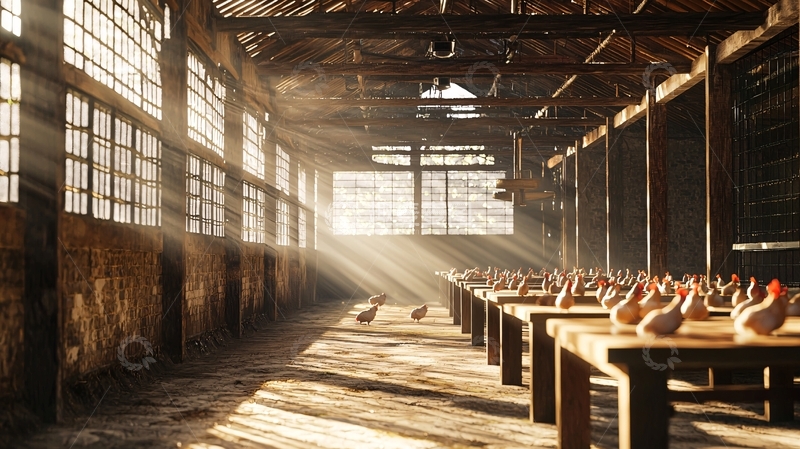 高清大图下载【趣麦麦图】破旧厂房晨曦光线