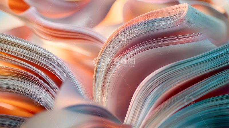 高清大图下载【趣麦麦图】抽象彩色纸张卷曲