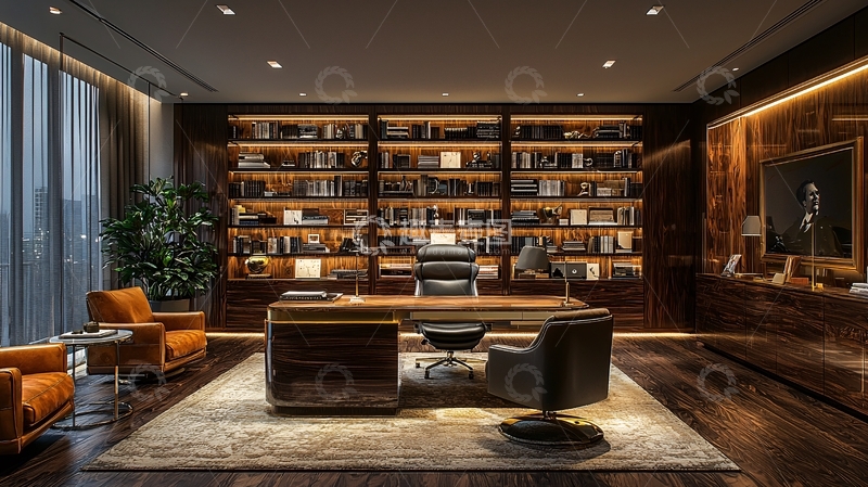 高清大图下载【趣麦麦图】高端大气书房设计