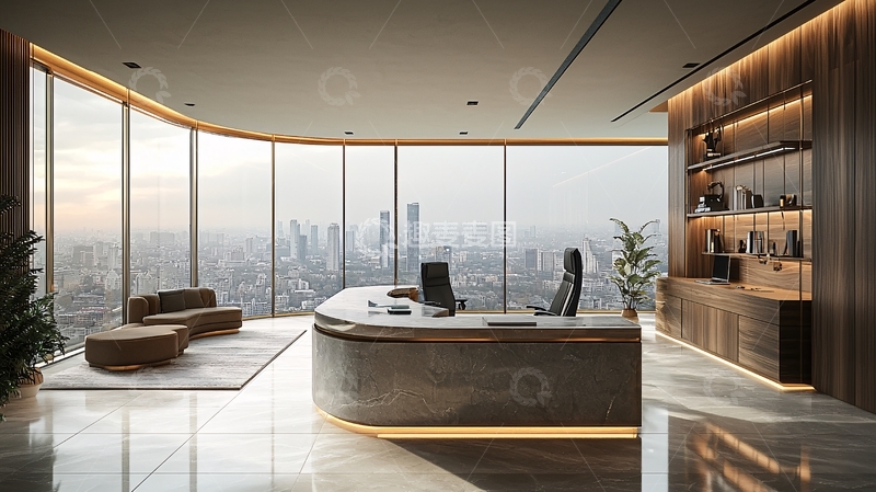 高清大图下载【趣麦麦图】豪华办公室城市景观