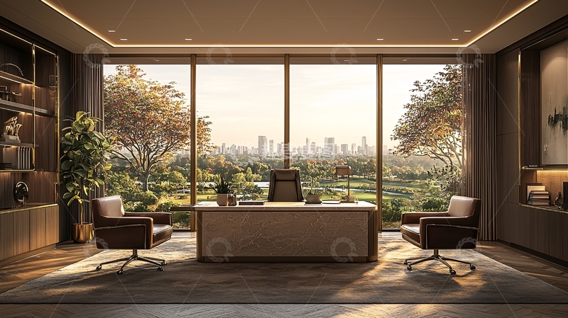 高清大图下载【趣麦麦图】宽敞明亮的豪华办公室