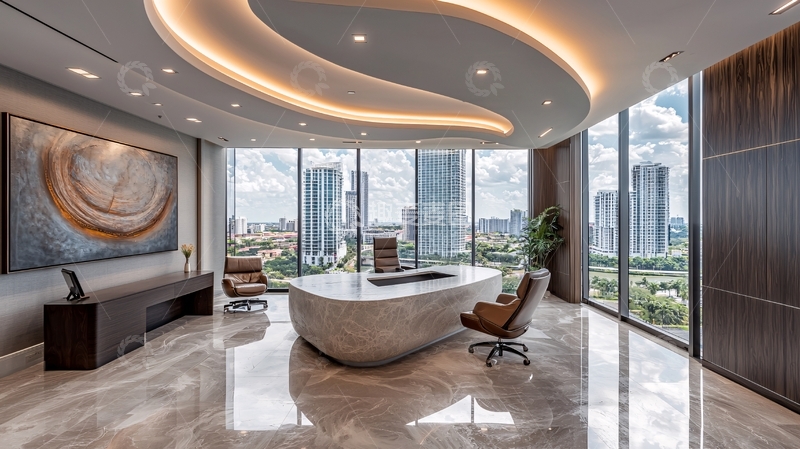 高清大图下载【趣麦麦图】现代风格办公室宽敞明亮