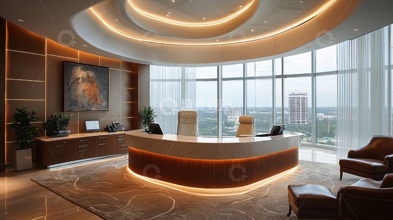 高清大图下载【趣麦麦图】现代办公室前台接待