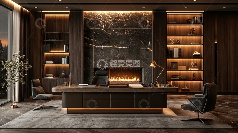 高清大图下载【趣麦麦图】高端大气现代总裁办公室