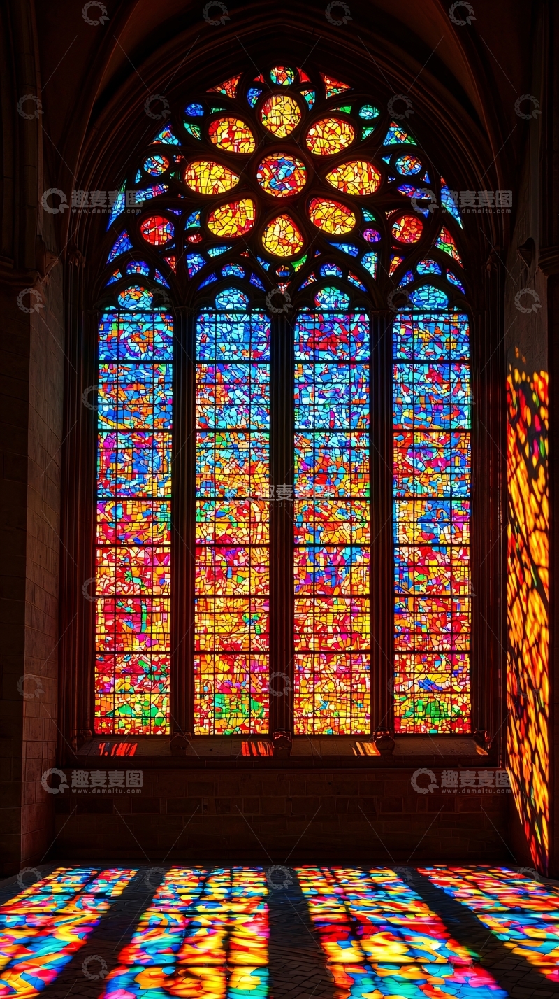高清大图下载【趣麦麦图】哥特式彩色玻璃窗