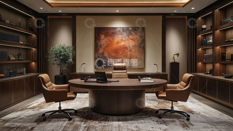 高清大图下载【趣麦麦图】高端大气现代化总裁办公室