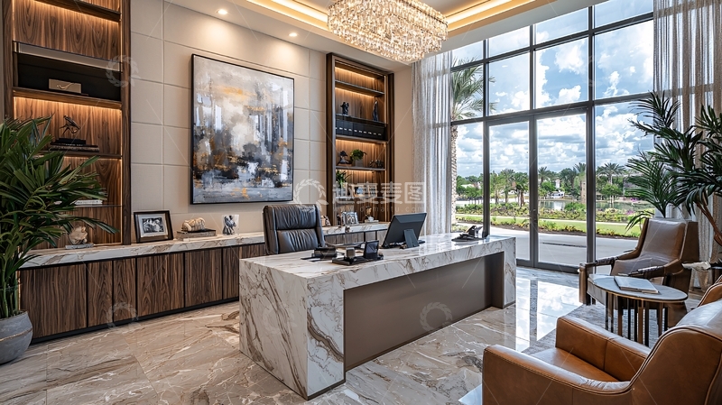 高清大图下载【趣麦麦图】现代轻奢风格办公室
