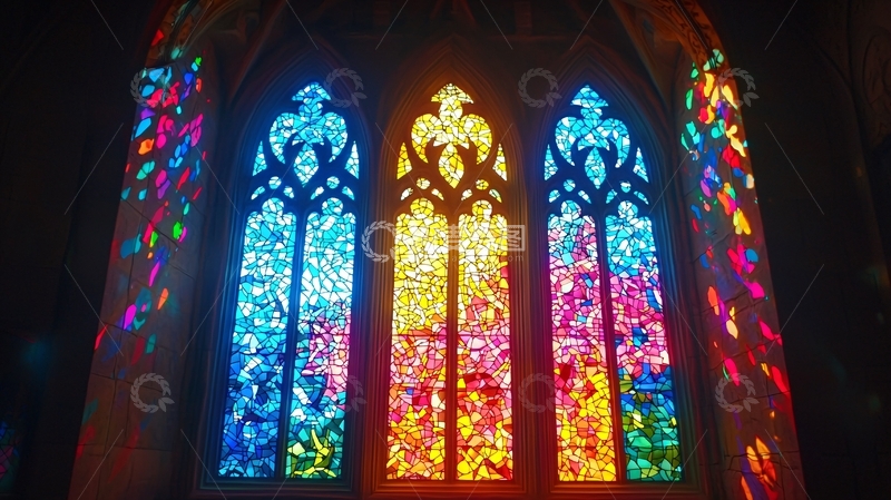 高清大图下载【趣麦麦图】彩色玻璃窗